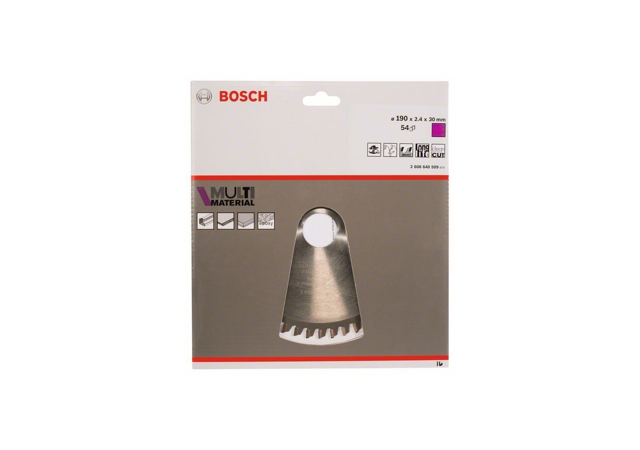Lame de scie circulaire Multi Material 190 x 30 x 2,4 mm 54 - 2608640509 - Bosch