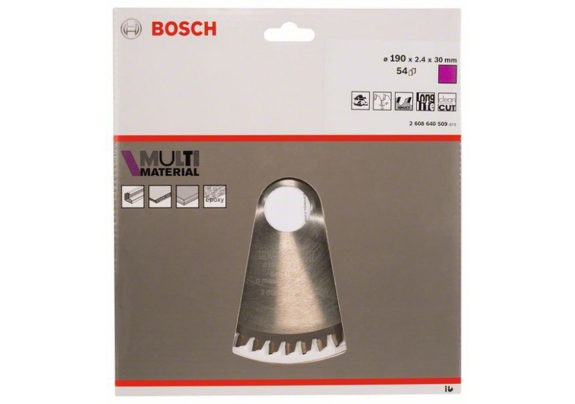 Lame de scie circulaire Multi Material 190 x 30 x 2,4 mm 54 - 2608640509 - Bosch Lame de scie circulaire Multi Material 190 x 30 x 2,4 mm 54 - 2608640509 - Bosch