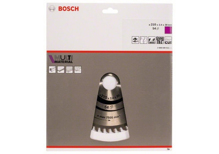 Lame de scie circulaire Multi Material 210 x 30 x 2,4 mm 54 - 2608640511 - Bosch Lame de scie circulaire Multi Material 210 x 30 x 2,4 mm 54 - 2608640511 - Bosch