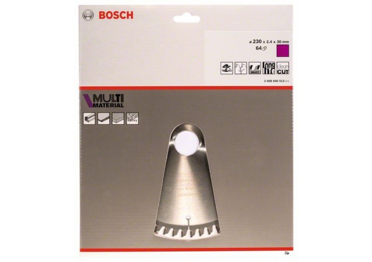 Lame de scie circulaire Multi Material 230 x 30 x 2,4 mm 64 - 2608640513 - Bosch
