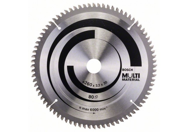 Lame de scie circulaire Multi Material 260 x 30 x 3,2 mm 80 - 2608641204 - Bosch