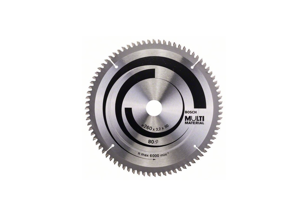 Lame de scie circulaire Multi Material 260 x 30 x 3,2 mm 80 - 2608641204 - Bosch