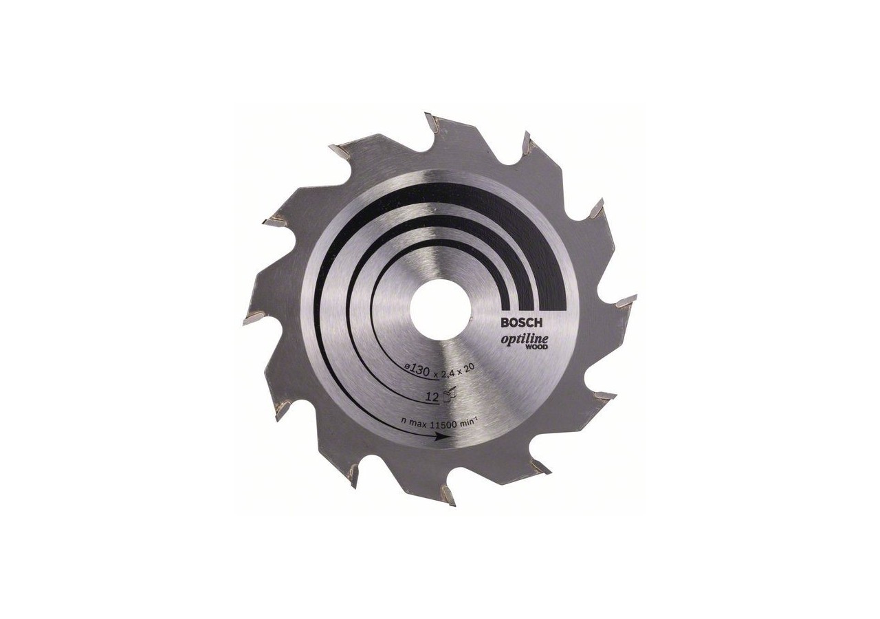 Lame de scie circulaire Optiline Wood 130 x 20/16 x 2,4 mm, 12 - 2608641167 - Bosch