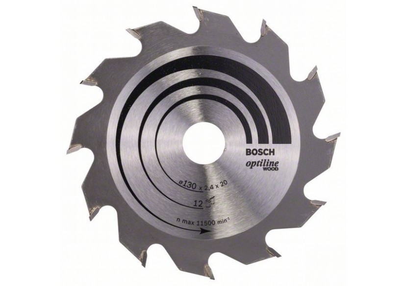 Lame de scie circulaire Optiline Wood 130 x 20/16 x 2,4 mm, 12 - 2608641167 - Bosch Lame de scie circulaire Optiline Wood 130 x 20/16 x 2,4 mm, 12 - 2608641167 - Bosch