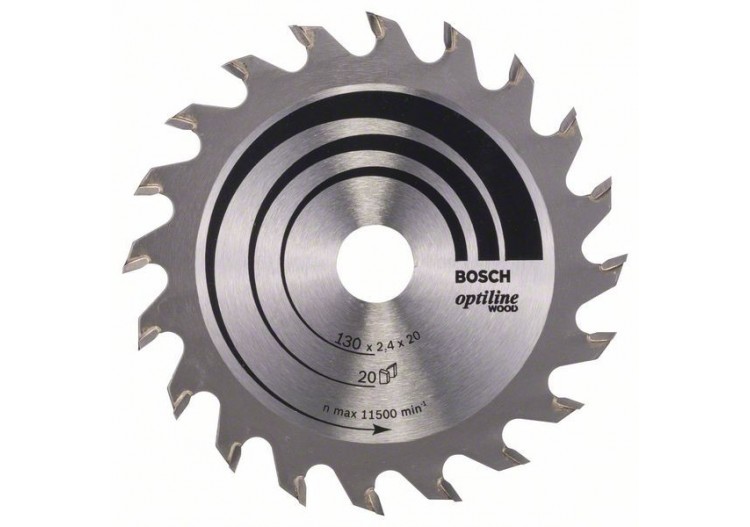 Lame de scie circulaire Optiline Wood 130 x 20/16 x 2,4 mm, 20 - 2608640582 - Bosch
