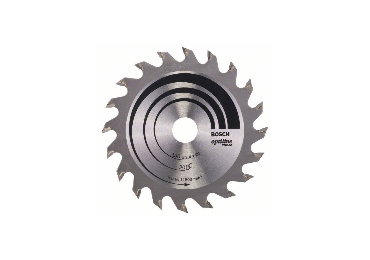 Lame de scie circulaire Optiline Wood 130 x 20/16 x 2,4 mm, 20 - 2608640582 - Bosch