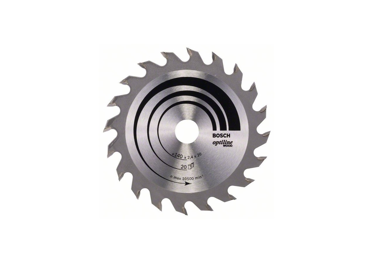 Lame de scie circulaire Optiline Wood 140 x 20/12,7 x 2,4 mm, 20 - 2608640586 - Bosch