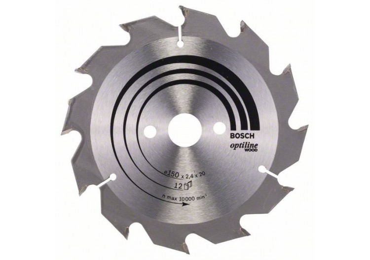 Lame de scie circulaire Optiline Wood 150 x 20/16 x 2,4 mm, 12 - 2608641169 - Bosch