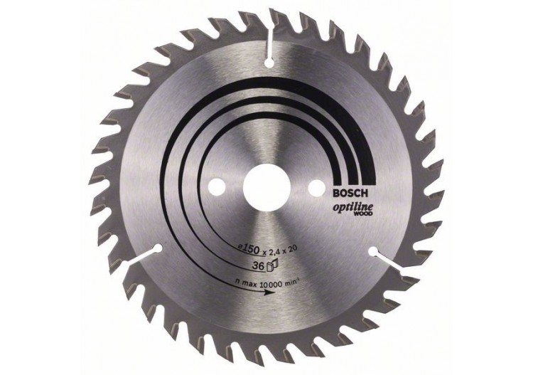 Lame de scie circulaire Optiline Wood 150 x 20/16 x 2,4 mm, 36 - 2608640593 - Bosch