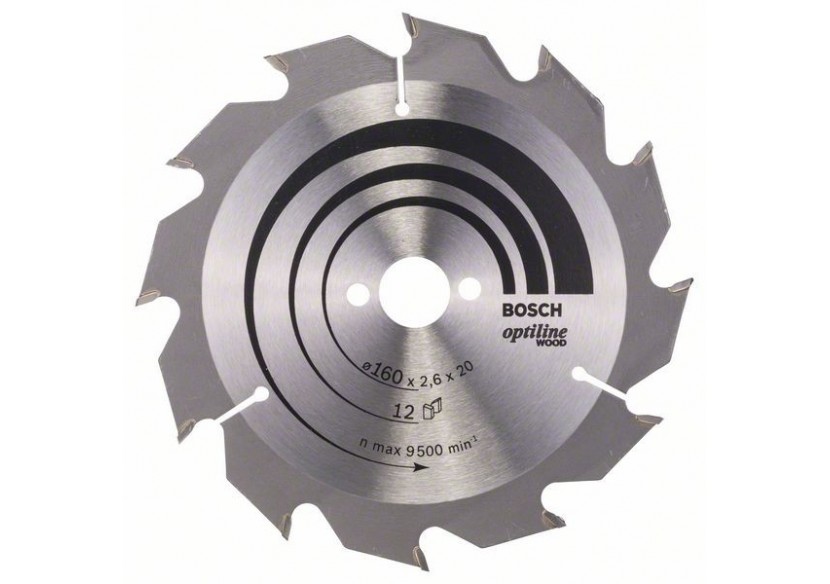 Lame de scie circulaire Optiline Wood 160 x 20/16 x 2,6 mm, 12 - 2608641173 - Bosch Lame de scie circulaire Optiline Wood 160 x 20/16 x 2,6 mm, 12 - 2608641173 - Bosch