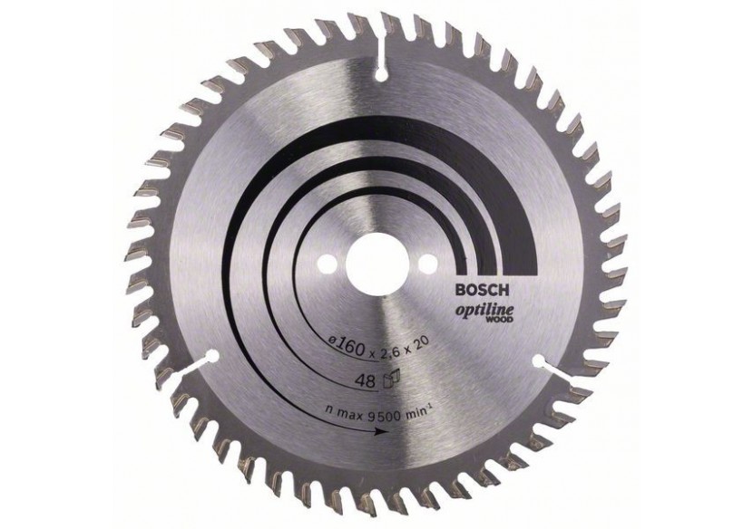 Lame de scie circulaire Optiline Wood 160 x 20/16 x 2,6 mm, 48 - 2608640732 - Bosch Lame de scie circulaire Optiline Wood 160 x 20/16 x 2,6 mm, 48 - 2608640732 - Bosch