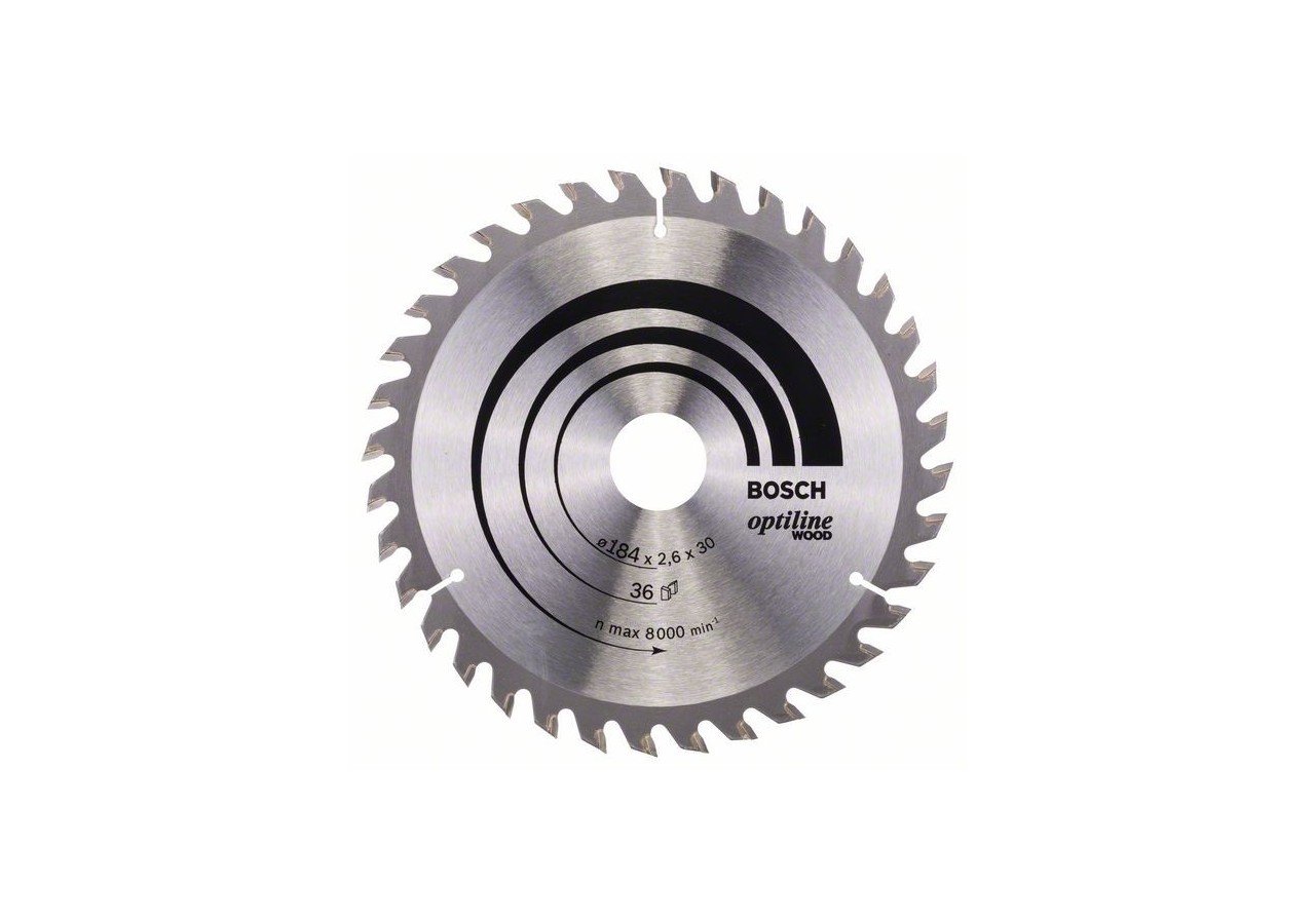 Lame de scie circulaire Optiline Wood 184 x 30 x 2,6 mm, 36 - 2608640611 - Bosch