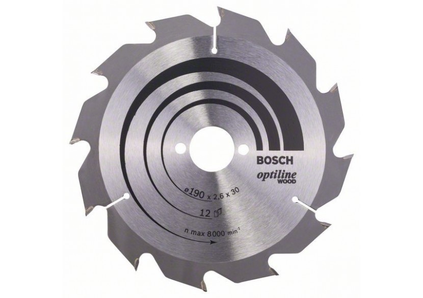 Lame de scie circulaire Optiline Wood 190 x 30 x 2,6 mm, 12 - 2608641187 - Bosch Lame de scie circulaire Optiline Wood 190 x 30 x 2,6 mm, 12 - 2608641187 - Bosch
