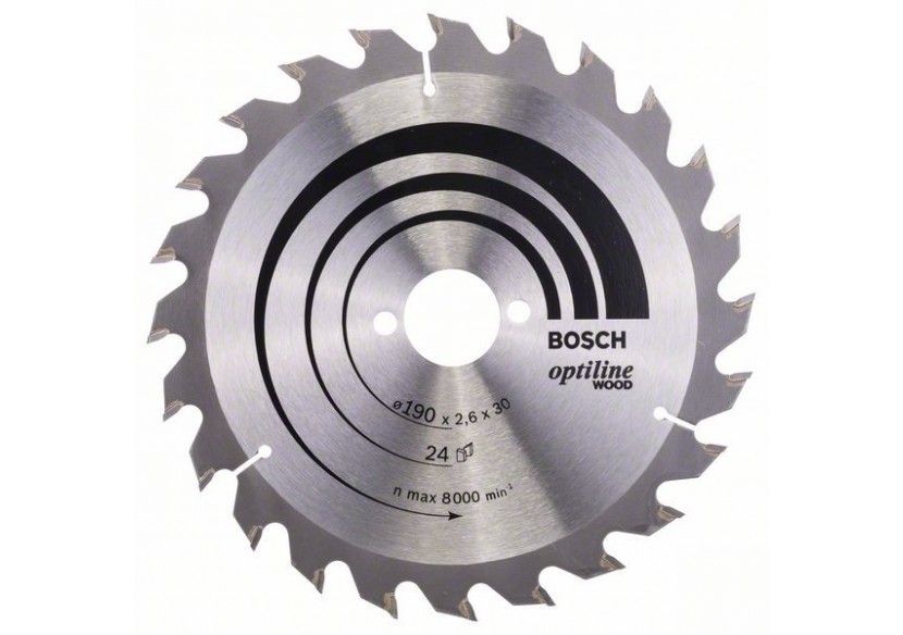 Lame de scie circulaire Optiline Wood 190 x 30 x 2,6 mm, 24 - 2608640615 - Bosch Lame de scie circulaire Optiline Wood 190 x 30 x 2,6 mm, 24 - 2608640615 - Bosch
