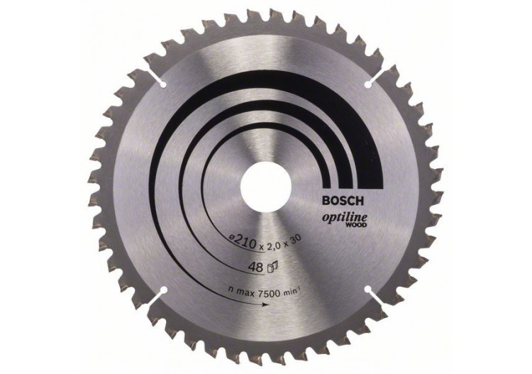 Lame de scie circulaire Optiline Wood 210 x 30 x 2,0 mm, 48 - 2608640430 - Bosch