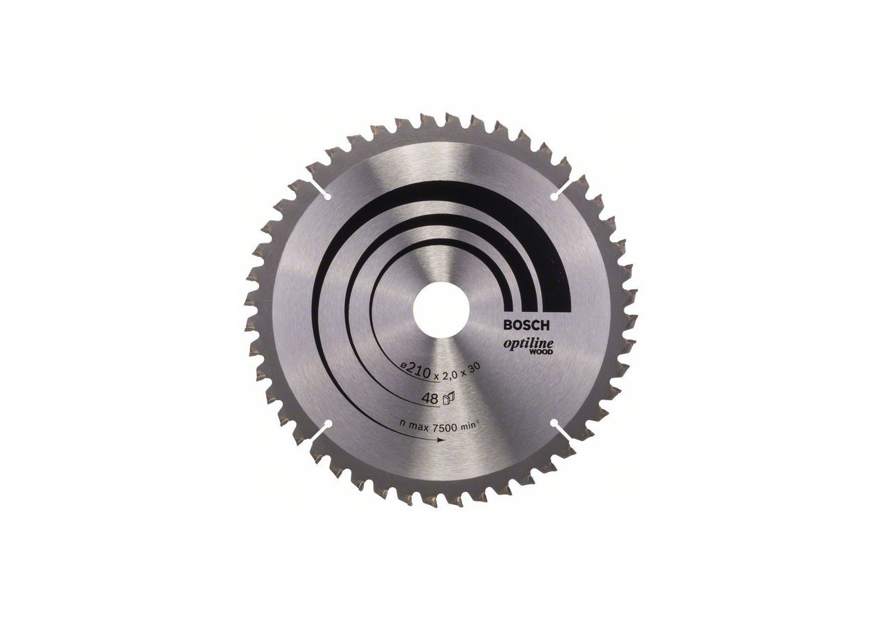 Lame de scie circulaire Optiline Wood 210 x 30 x 2,0 mm, 48 - 2608640430 - Bosch