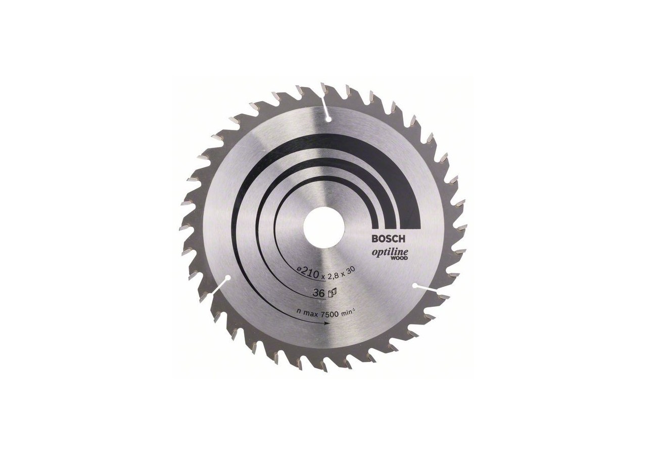 Lame de scie circulaire Optiline Wood 210 x 30 x 2,8 mm, 36 - 2608640622 - Bosch