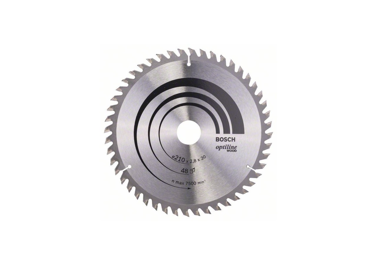 Lame de scie circulaire Optiline Wood 210 x 30 x 2,8 mm, 48 - 2608640623 - Bosch