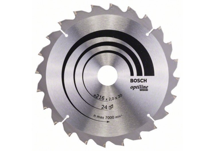 Lame de scie circulaire Optiline Wood 216 x 30 x 2,0 mm, 24 - 2608640431 - Bosch
