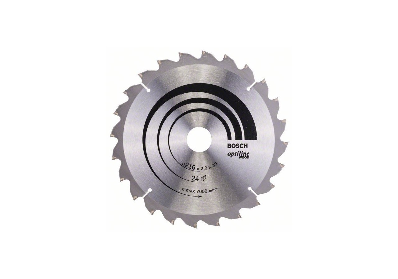 Lame de scie circulaire Optiline Wood 216 x 30 x 2,0 mm, 24 - 2608640431 - Bosch