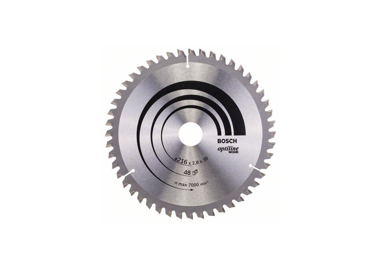 Lame de scie circulaire Optiline Wood 216 x 30 x 2,8 mm, 48 - 2608640641 - Bosch