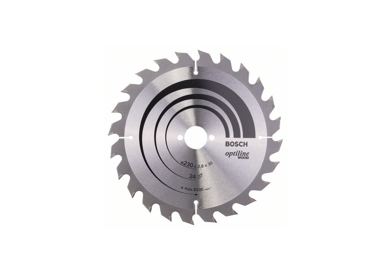 Lame de scie circulaire Optiline Wood 230 x 30 x 2,8 mm, 24 - 2608640627 - Bosch