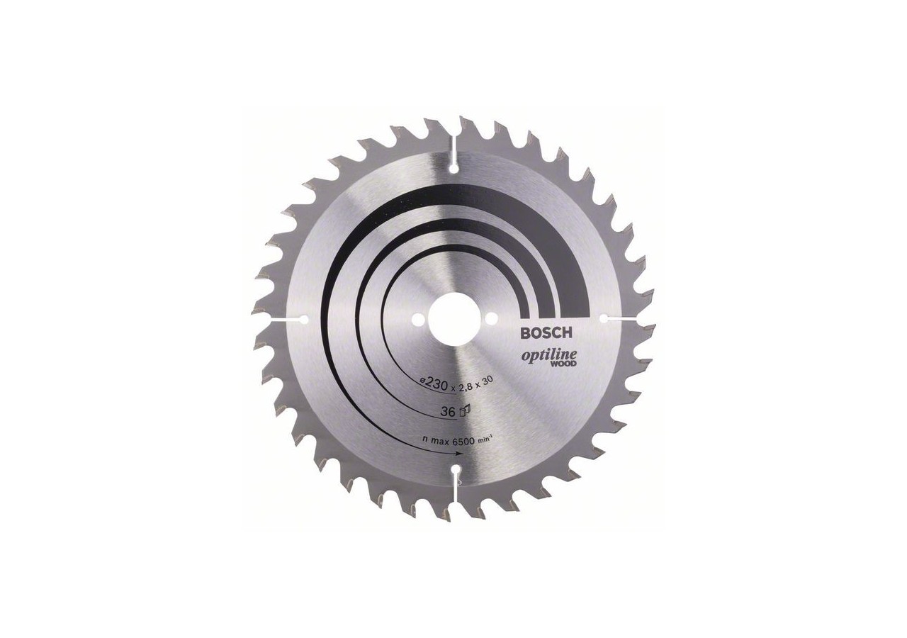 Lame de scie circulaire Optiline Wood 230 x 30 x 2,8 mm, 36 - 2608640628 - Bosch