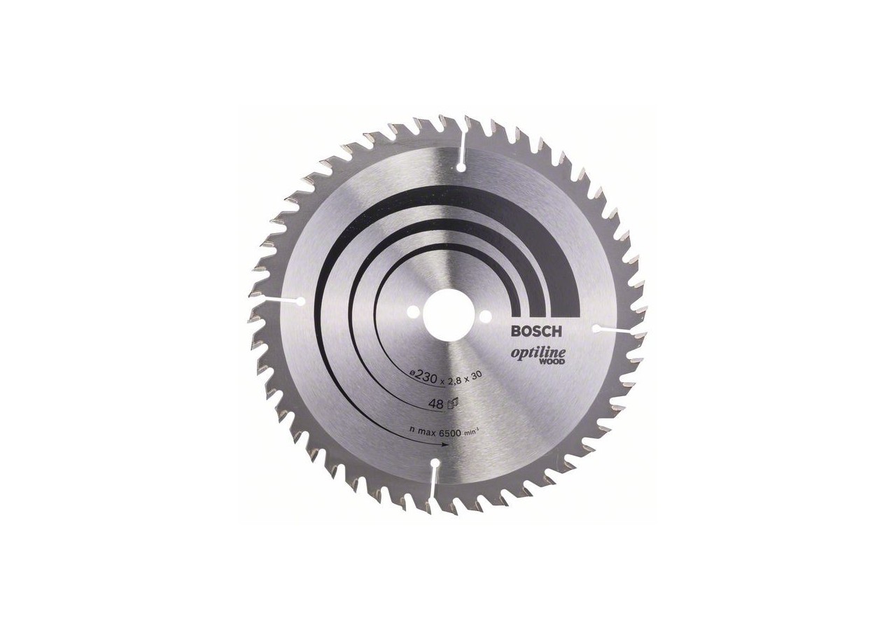 Lame de scie circulaire Optiline Wood 230 x 30 x 2,8 mm, 48 - 2608640629 - Bosch