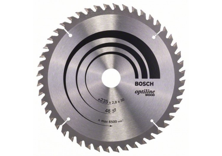 Lame de scie circulaire Optiline Wood 235 x 30/25 x 2,8 mm, 48 - 2608640727 - Bosch