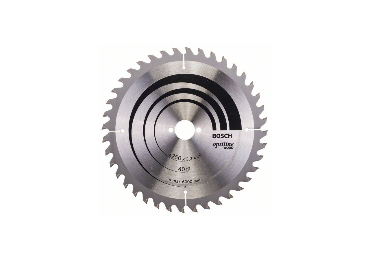 Lame de scie circulaire Optiline Wood 250 x 30 x 3,2 mm, 40 - 2608640670 - Bosch