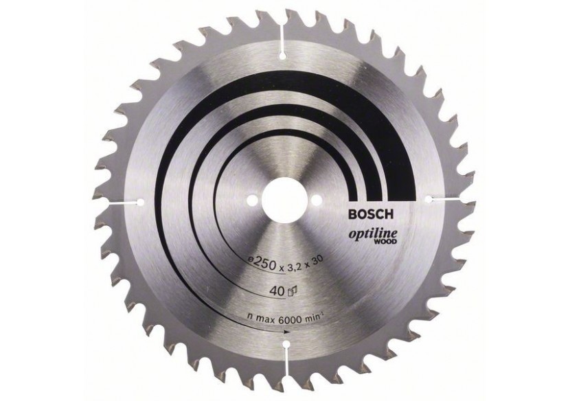 Lame de scie circulaire Optiline Wood 250 x 30 x 3,2 mm, 40 - 2608640670 - Bosch Lame de scie circulaire Optiline Wood 250 x 30 x 3,2 mm, 40 - 2608640670 - Bosch