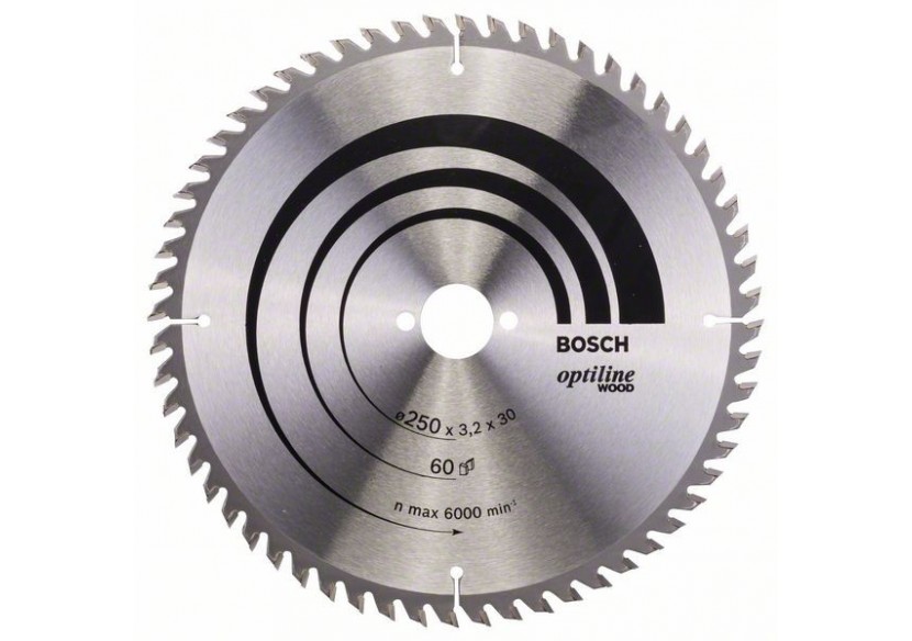 Lame de scie circulaire Optiline Wood 250 x 30 x 3,2 mm, 60 - 2608640729 - Bosch Lame de scie circulaire Optiline Wood 250 x 30 x 3,2 mm, 60 - 2608640729 - Bosch
