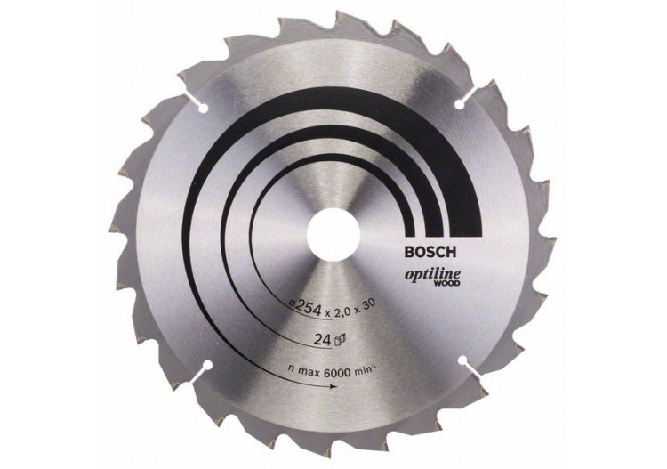 Lame de scie circulaire Optiline Wood 254 x 30 x 2,0 mm, 24 - 2608640434 - Bosch