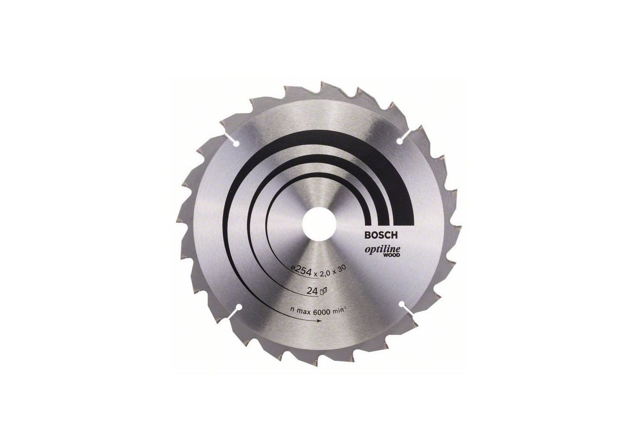 Lame de scie circulaire Optiline Wood 254 x 30 x 2,0 mm, 24 - 2608640434 - Bosch