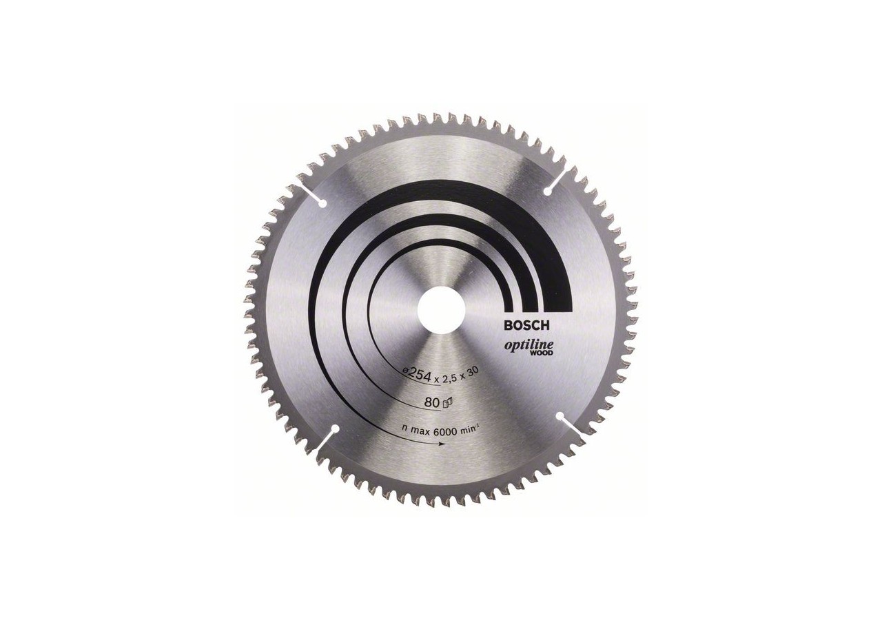 Lame de scie circulaire Optiline Wood 254 x 30 x 2,5 mm, 80 - 2608640437 - Bosch