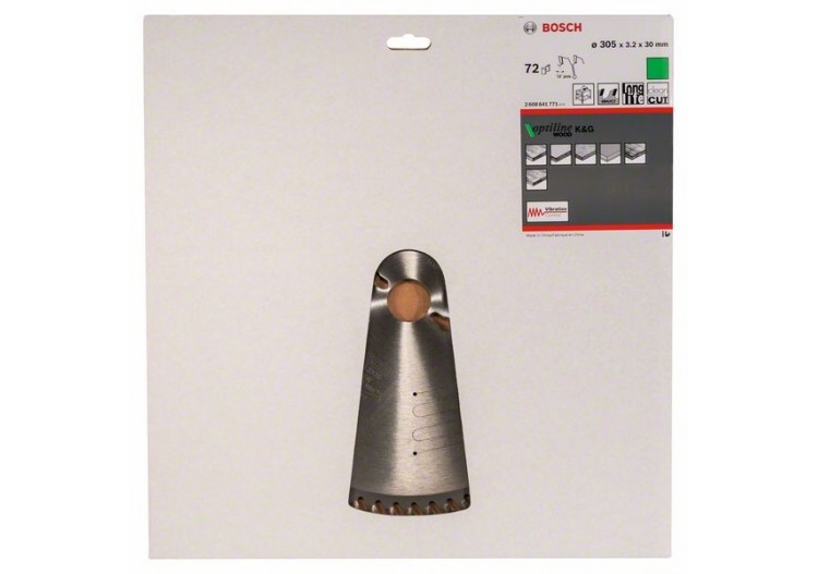 Lame de scie circulaire Optiline Wood 305 x 30 x 3,2 mm, 72 - 2608641771 - Bosch