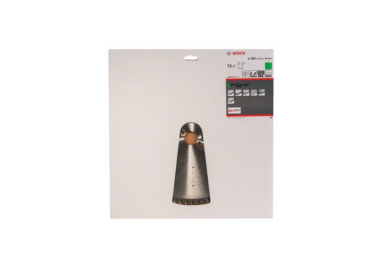 Lame de scie circulaire Optiline Wood 305 x 30 x 3,2 mm, 72 - 2608641771 - Bosch