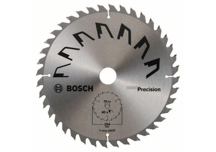 Lame de scie circulaire PRECISION D : 254 mm  Alésage : 30 mm  Dents : 40 - 2609256B59 - Bosch