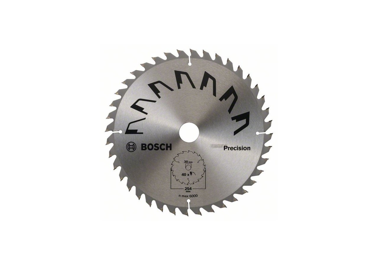 Lame de scie circulaire PRECISION D : 254 mm  Alésage : 30 mm  Dents : 40 - 2609256B59 - Bosch
