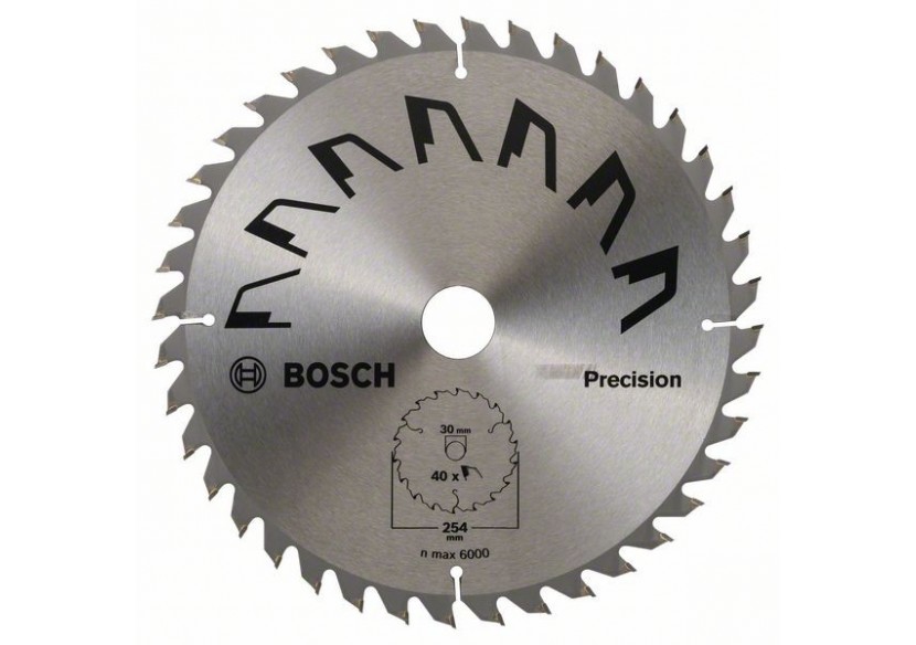 Lame de scie circulaire PRECISION D : 254 mm  Alésage : 30 mm  Dents : 40 - 2609256B59 - Bosch Lame de scie circulaire PRECISION D : 254 mm  Alésage : 30 mm  Dents : 40 - 2609256B59 - Bosch