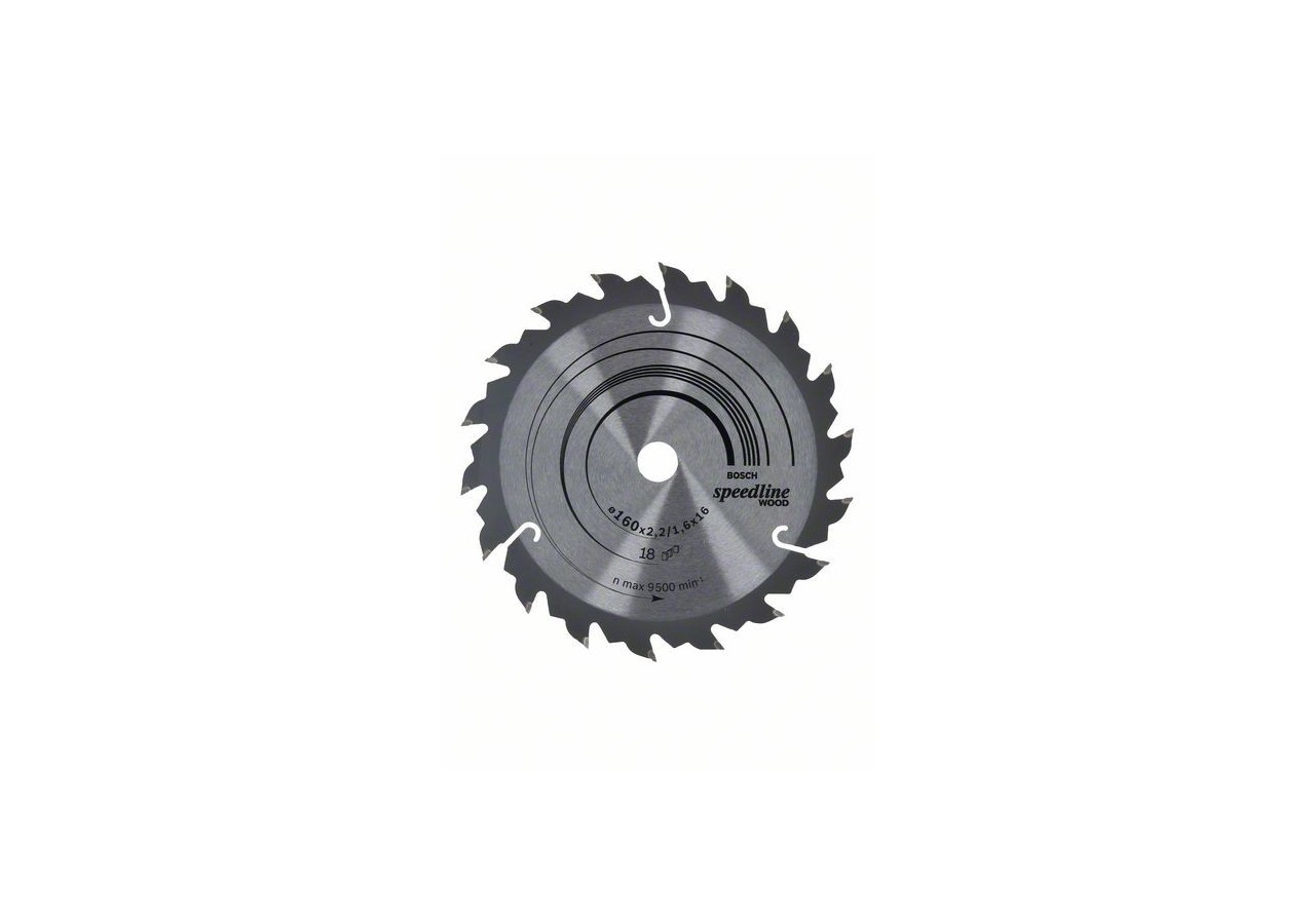 Lame de scie circulaire Speedline Wood 160 x 16 x 2,4 mm, 18 - 2608640785 - Bosch