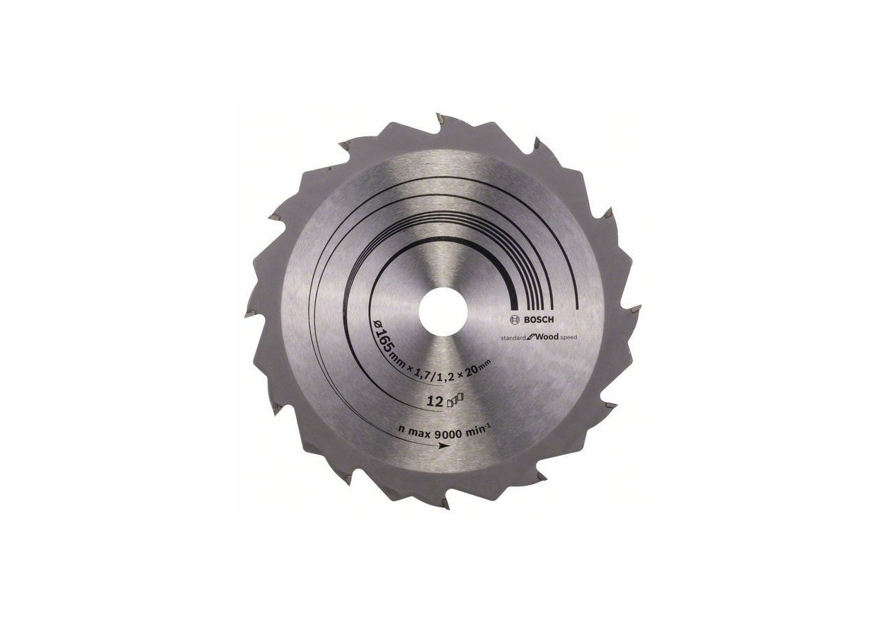 Lame de scie circulaire Speedline Wood 165 x 20/16 x 1,7 mm, 12 - 2608642600 - Bosch