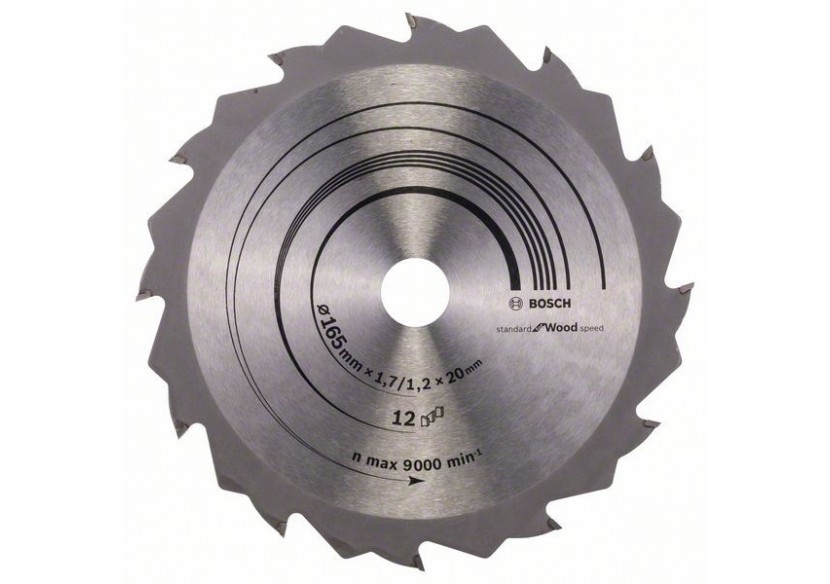 Lame de scie circulaire Speedline Wood 165 x 20/16 x 1,7 mm, 12 - 2608642600 - Bosch Lame de scie circulaire Speedline Wood 165 x 20/16 x 1,7 mm, 12 - 2608642600 - Bosch