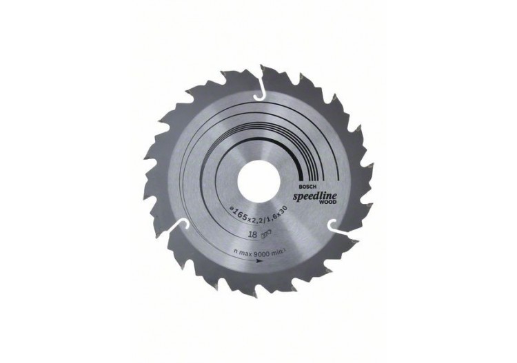 Lame de scie circulaire Speedline Wood 165 x 30 x 2,4 mm, 18 - 2608640789 - Bosch