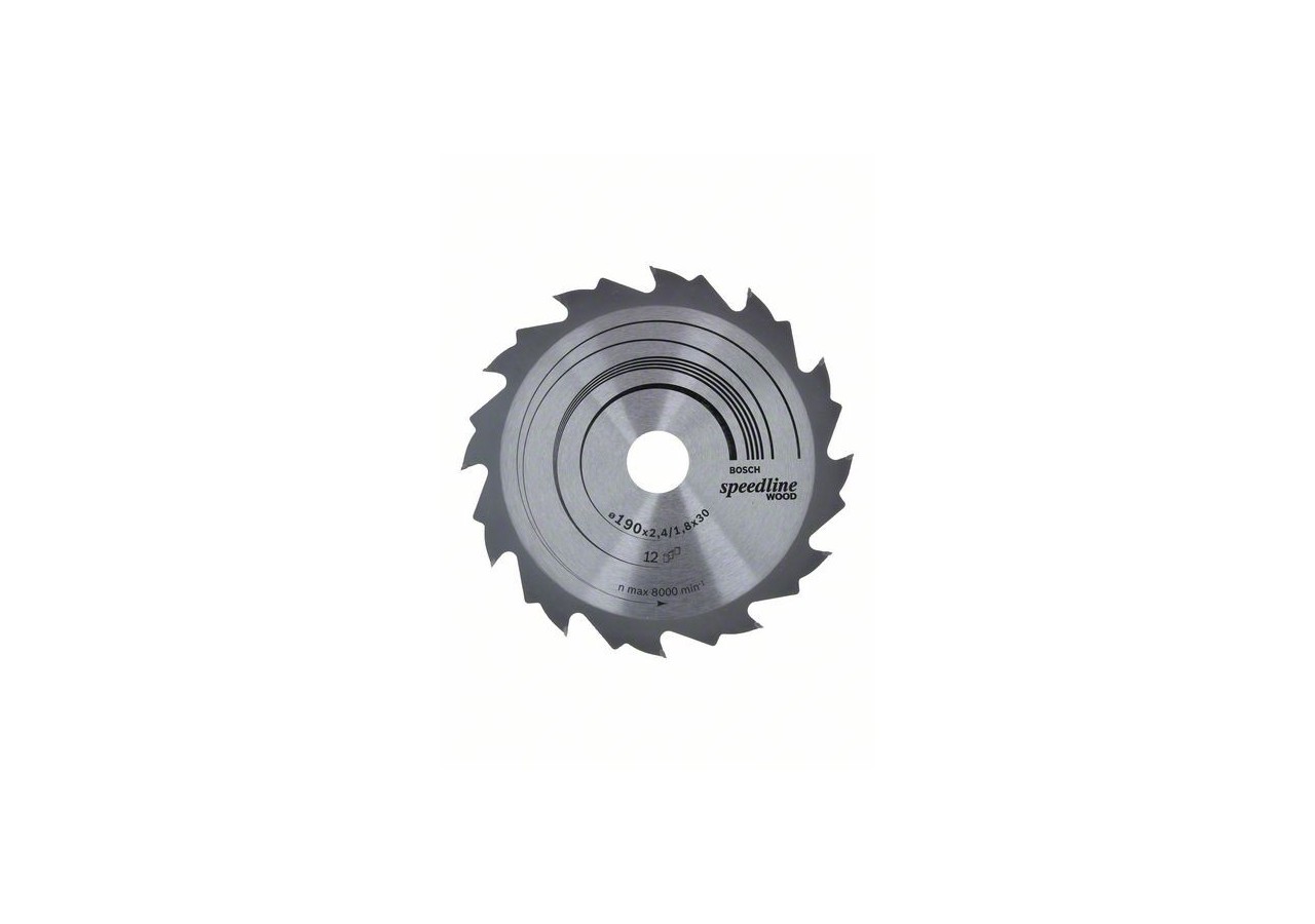 Lame de scie circulaire Speedline Wood 190 x 30 x 2,6 mm, 12 - 2608640800 - Bosch