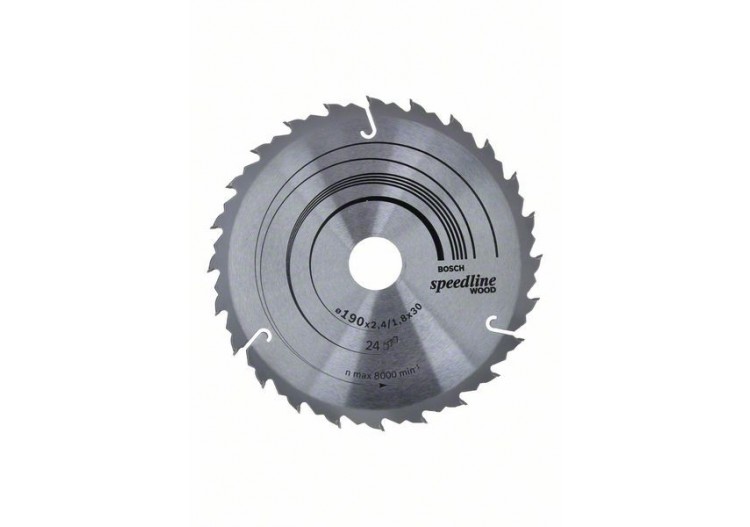 Lame de scie circulaire Speedline Wood 190 x 30 x 2,6 mm, 24 - 2608640801 - Bosch