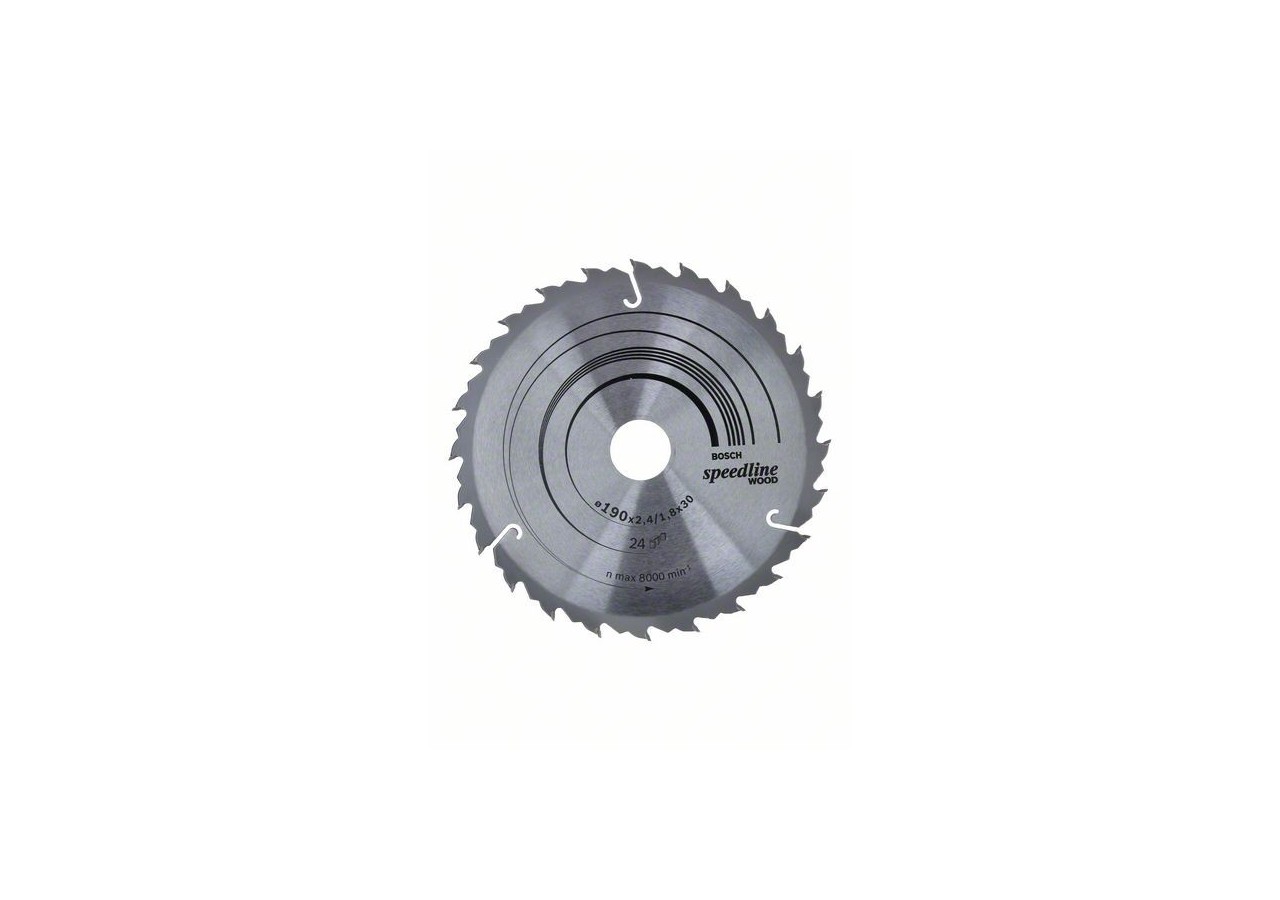Lame de scie circulaire Speedline Wood 190 x 30 x 2,6 mm, 24 - 2608640801 - Bosch