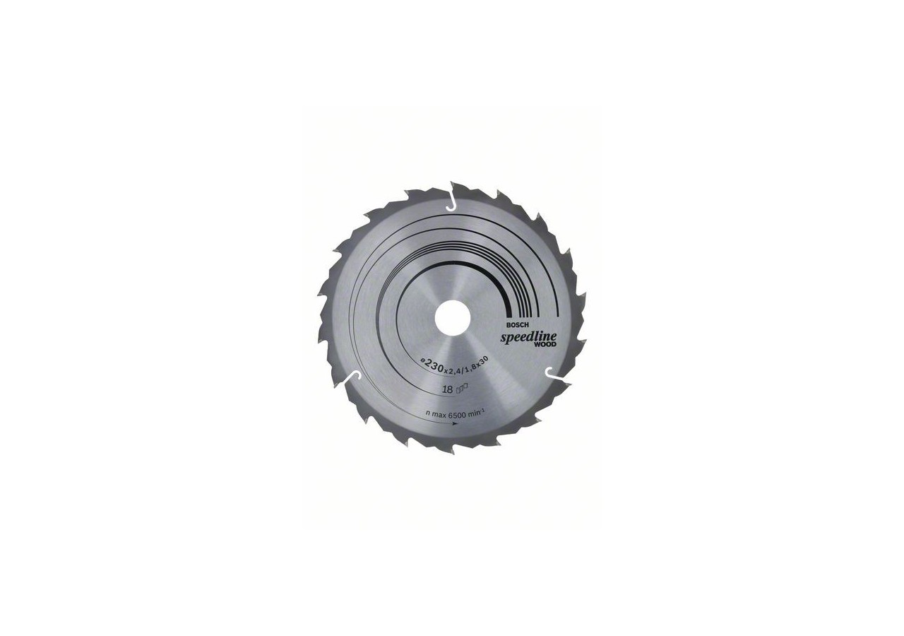 Lame de scie circulaire Speedline Wood 230 x 30 x 2,6 mm, 18 - 2608640804 - Bosch