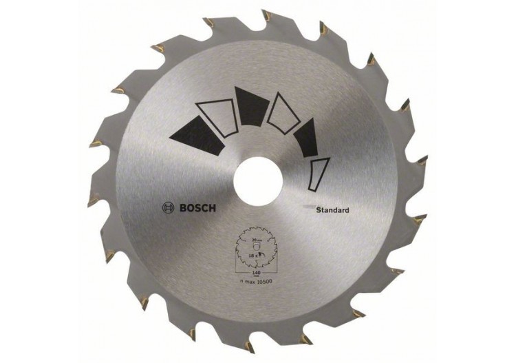 Lame de scie circulaire STANDARD D : 140 mm  Alésage : 20 mm  Dents : 18 - 2609256B54 - Bosch