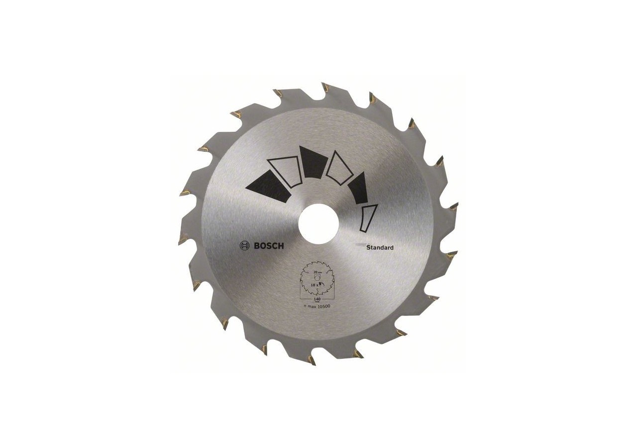 Lame de scie circulaire STANDARD D : 140 mm  Alésage : 20 mm  Dents : 18 - 2609256B54 - Bosch